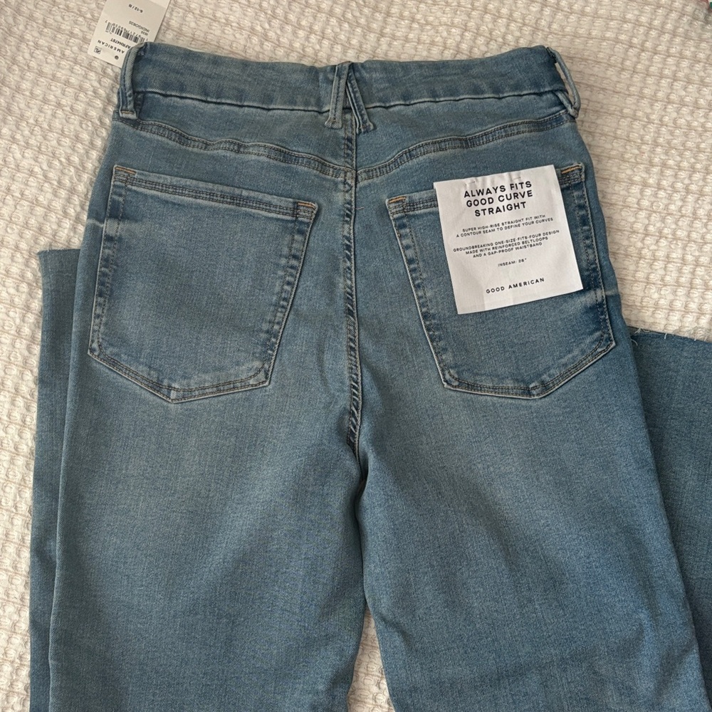 Good American Women's Light Blue Straight Leg Jeans